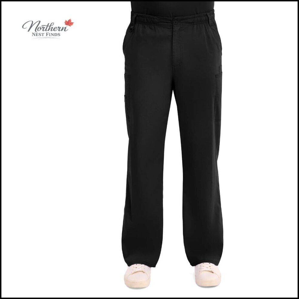 Men's Medical Scrub Pants with Elastic Waist & Multiple Pockets